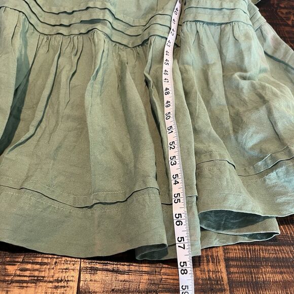 Anthropologie Somerset Teal Tiered Maxi Dress Linen Boho Plus 2X 248 - Picture 8 of 8